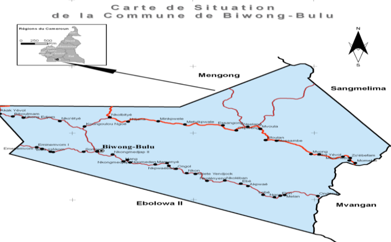 Carte de Biwong-Bulu